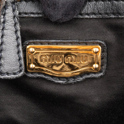 Miu Miu Black Patent Leather City Handbag