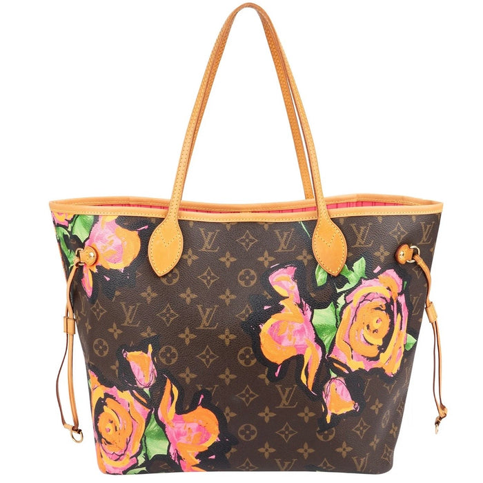 Louis Vuitton Limited Monogram Roses Neverfull MM Shoulder Bag