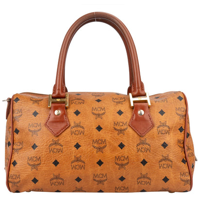 MCM Visetos Monogram Boston Handbag