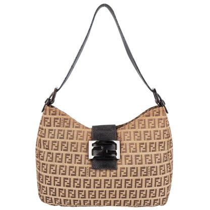 Fendi FF Monogram Baguette Buckle Shoulder Bag