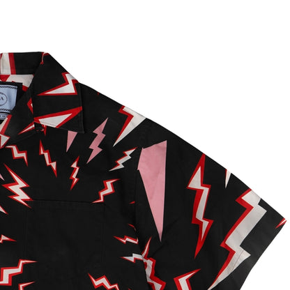 Prada FW19 Red Double Match Split Bowling Shirt