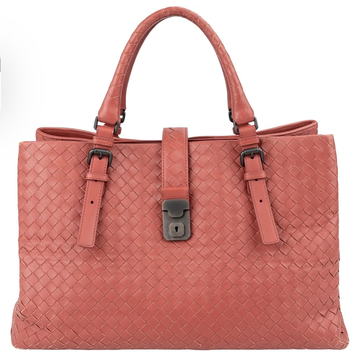 Bottega Veneta Intrecciato Leather Roma Tote Handbag