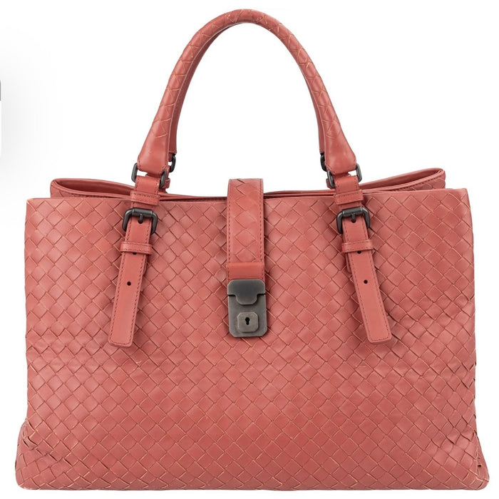 Bottega Veneta Intrecciato Leather Roma Tote Handbag