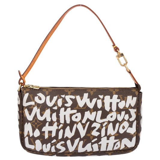 Louis Vuitton Canvas Monogram Graffiti Pochette Handbag