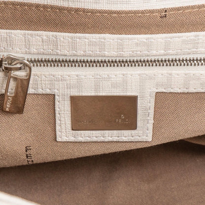 Fendi Zucchino Canvas Chain Baguette Mamma Shoulder Bag