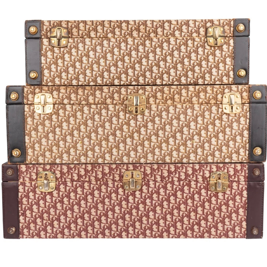 Christian Dior Trotter Monogram Vintage Suitcase Trio Tower