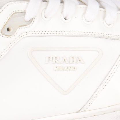 Prada White Downtown Leather Sneaker