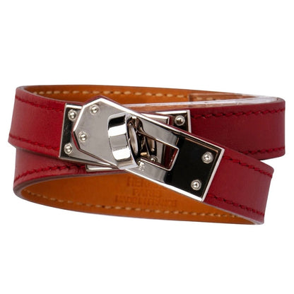 Hermès Red Leather Kelly Double Tour Bracelet