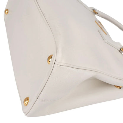 Prada White Saffiano Leather Galleria Handbag