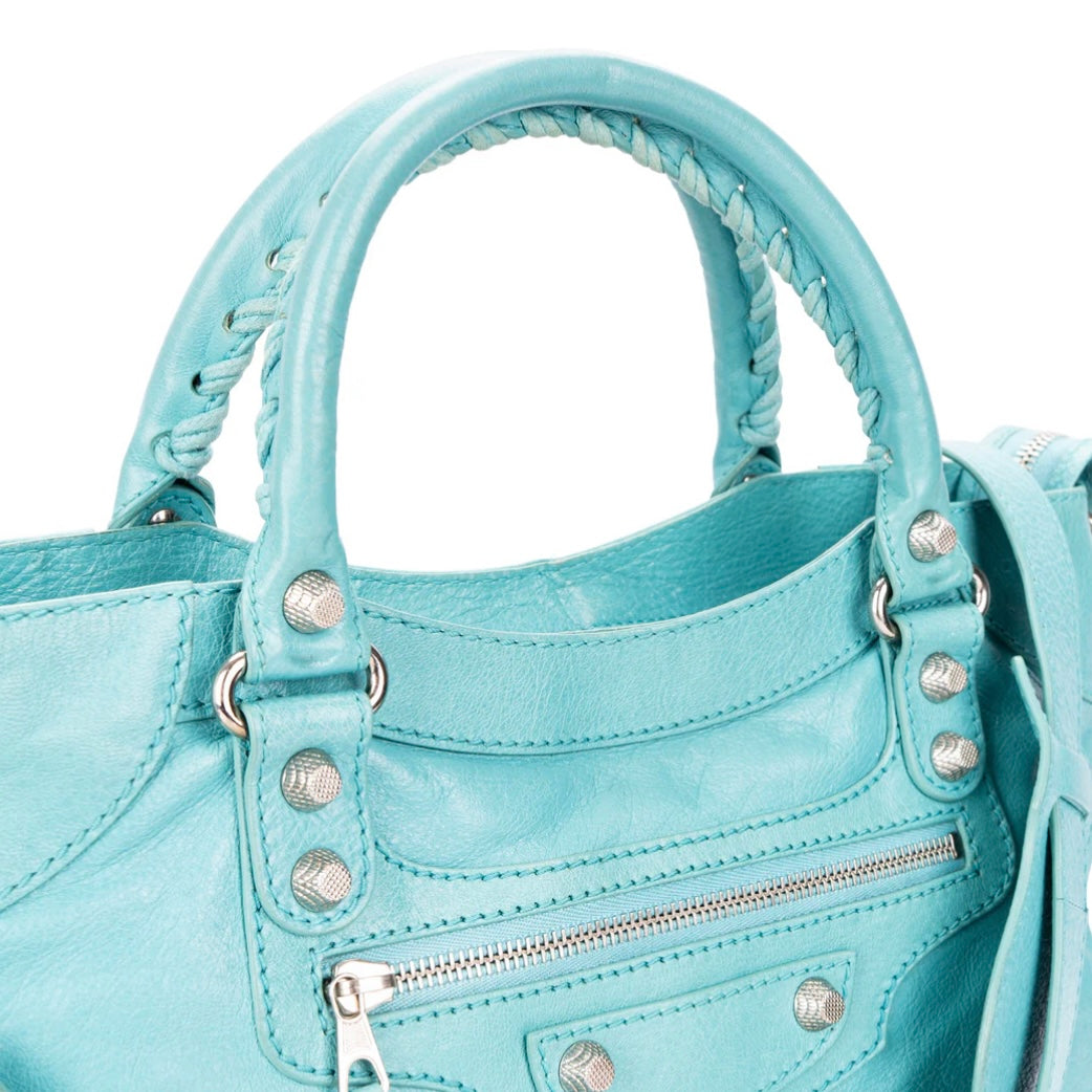 Balenciaga Blue Leather The City Handbag
