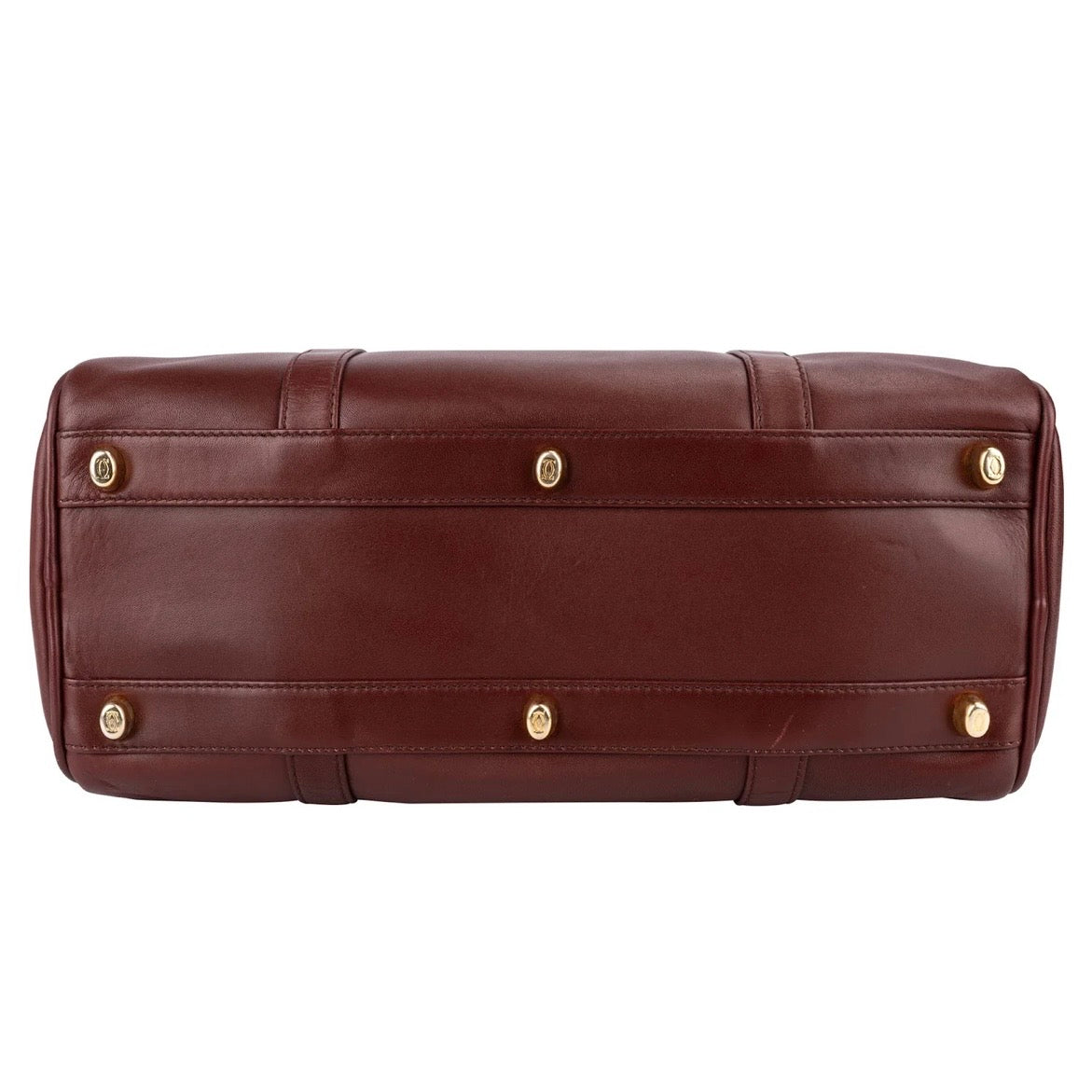 Cartier Bordeaux Leather Must de Cartier Boston Handbag