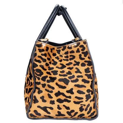 Prada Leopard Galleria Twin Zip Handbag