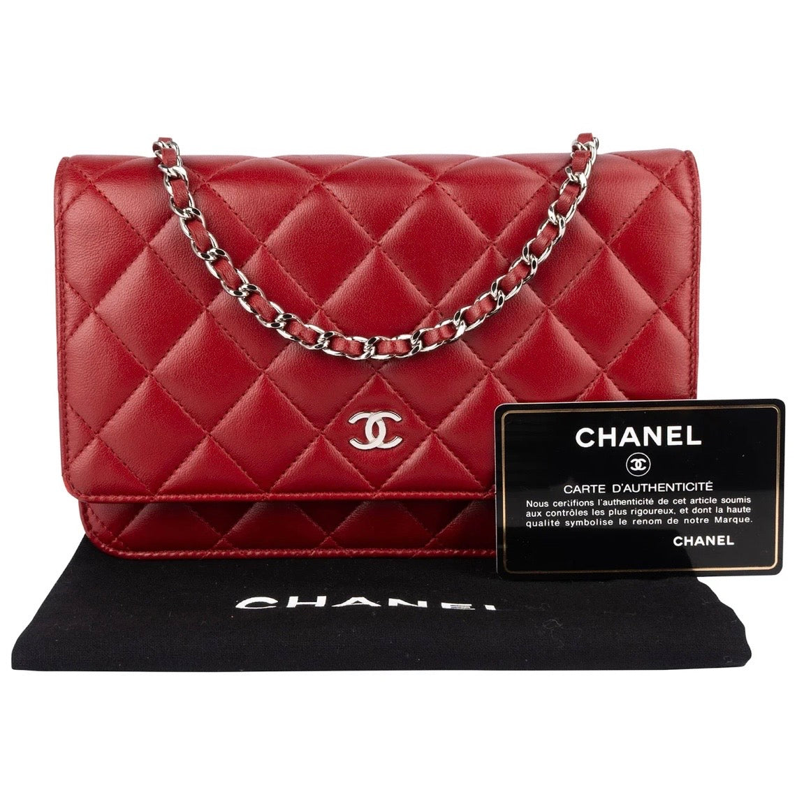 Chanel Quilted Lambskin Wallet On Chain Crossbody Bag