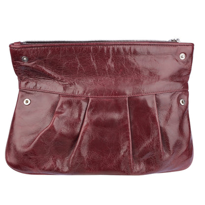 Miu Miu Bordeaux Leather Clutch Bag