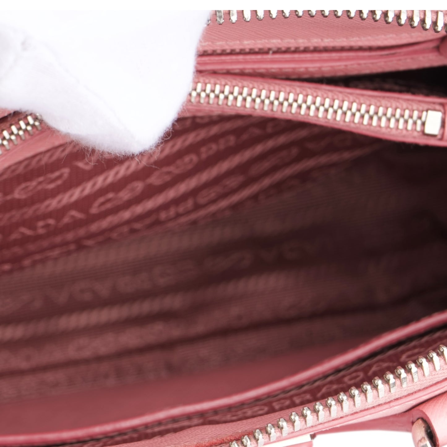 Prada Pink Saffiano Leather Small Galleria Handbag