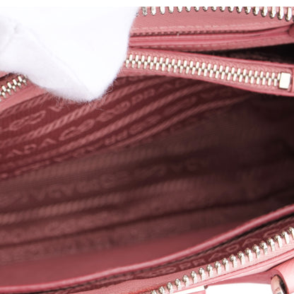 Prada Pink Saffiano Leather Small Galleria Handbag