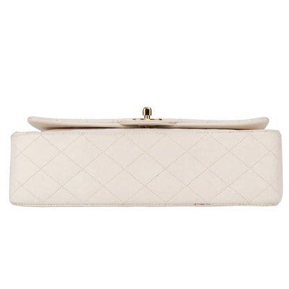 Chanel Quilted Lambskin 24K Gold Medium Double Flap Crossbody Bag