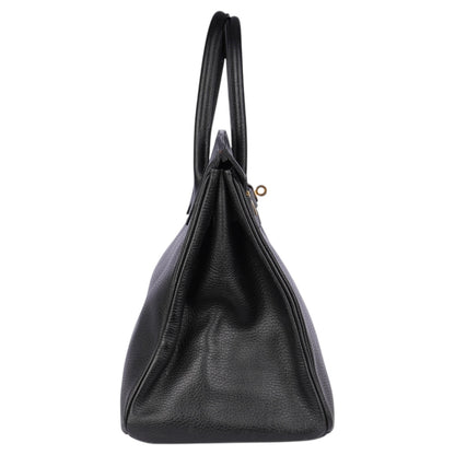 Hermès Black Leather Birkin 35 Handbag