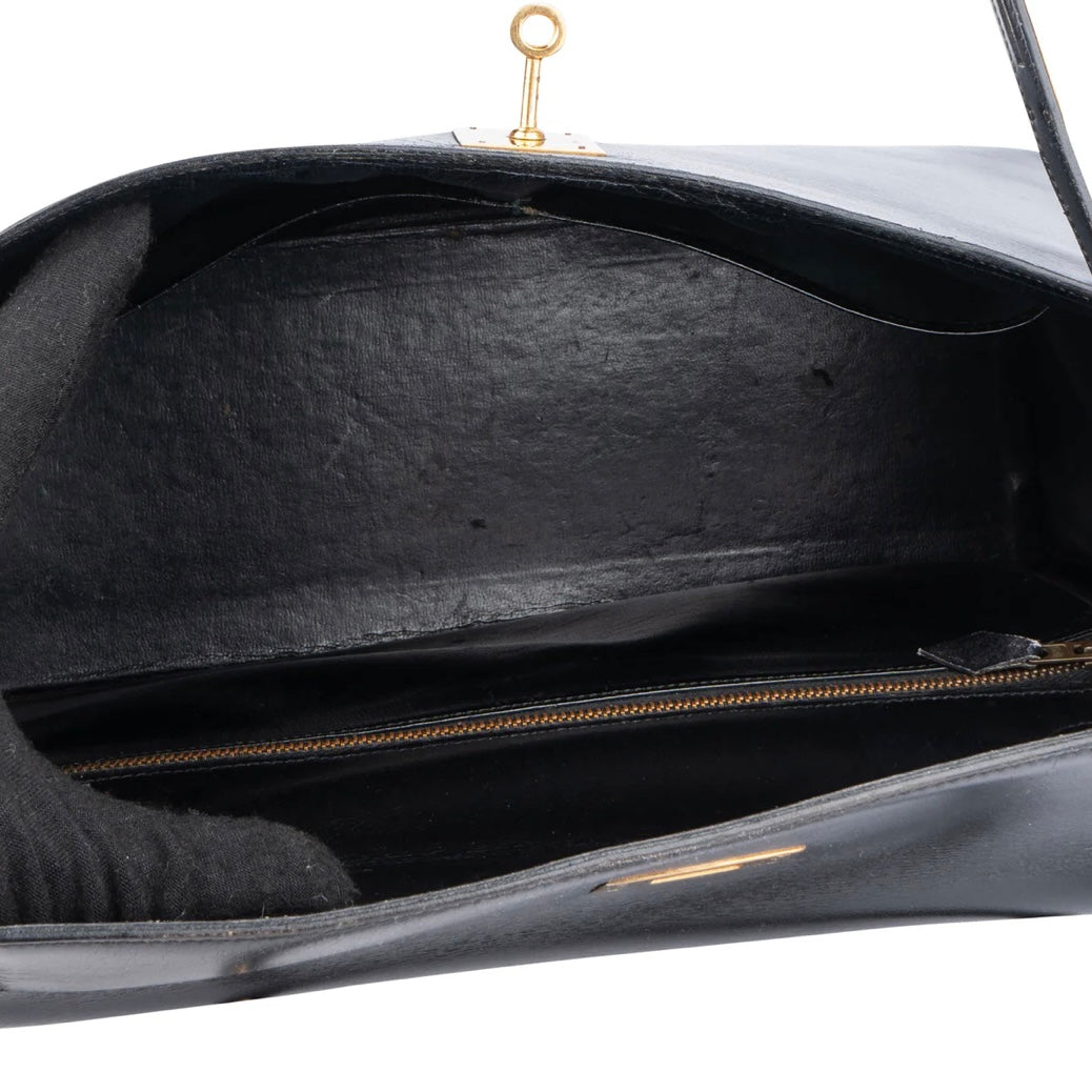 Hermès Noir Boxcalf Kelly 32 Handbag
