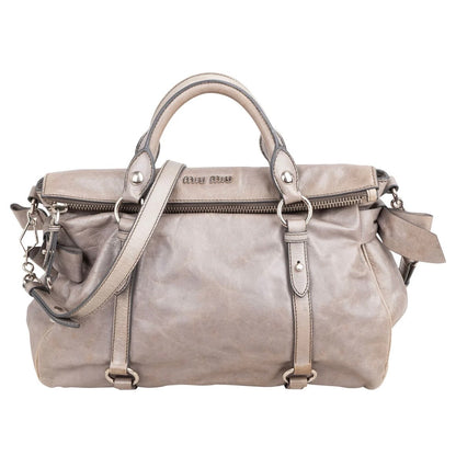 Miu Miu Vitello Lux Leather Bow Handbag