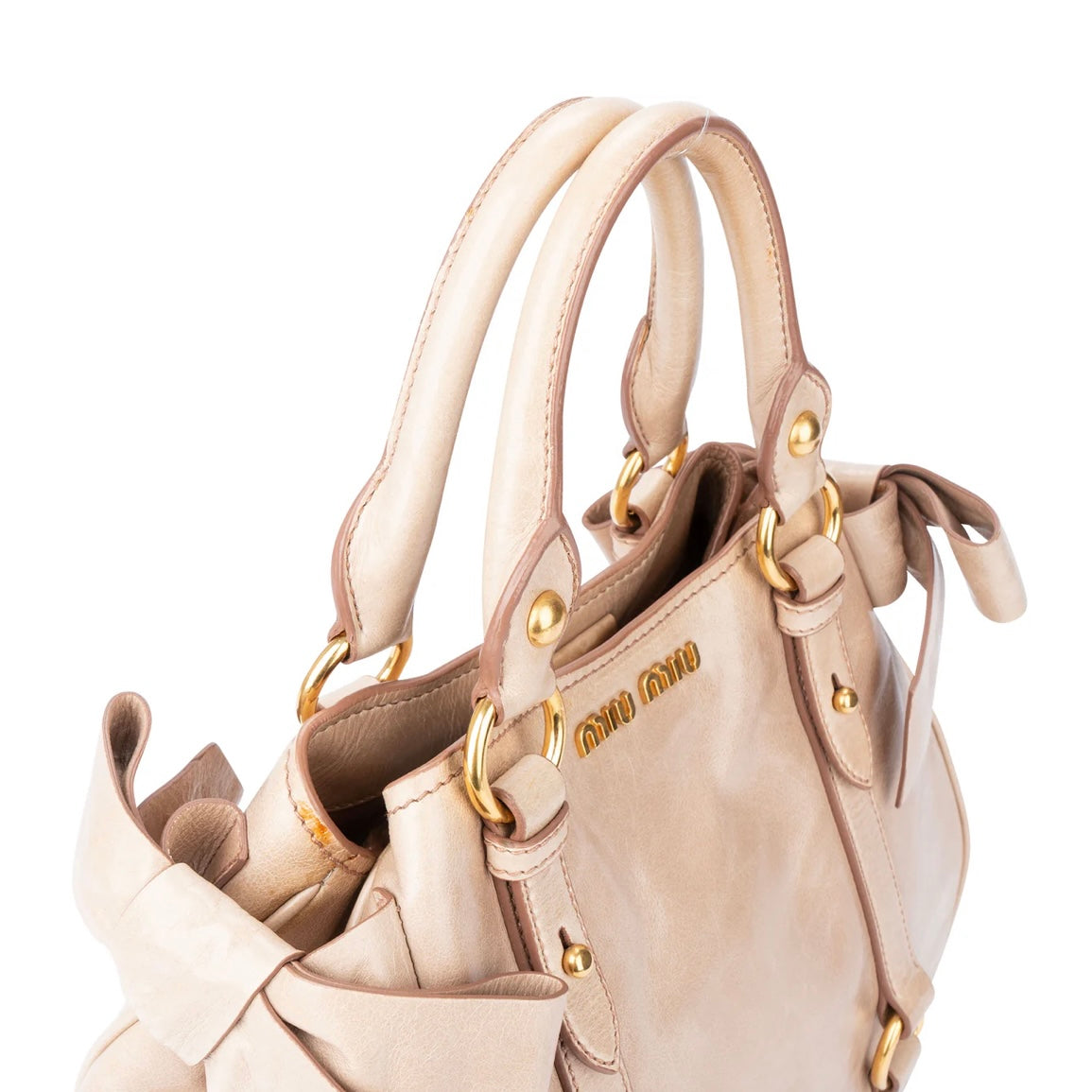 Miu Miu Rose Leather City Handbag