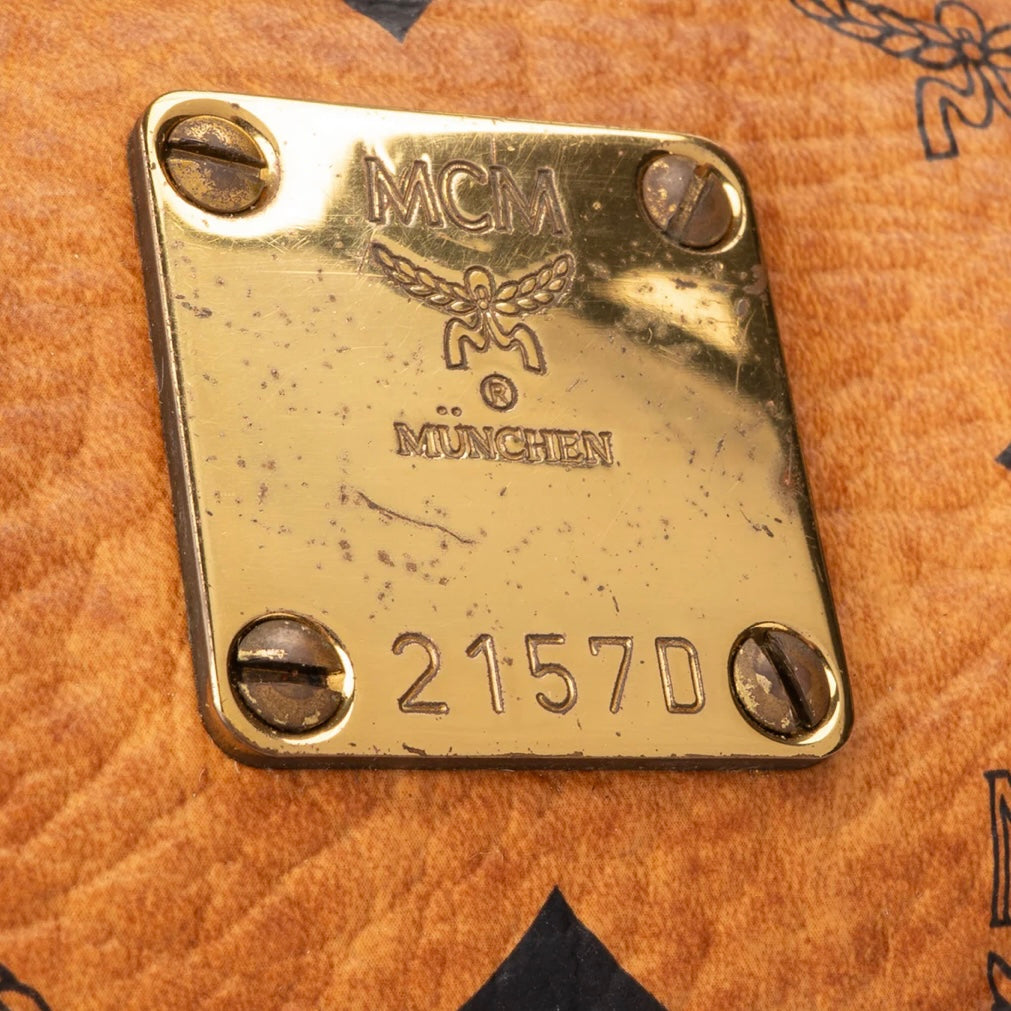 MCM Visetos Monogram Boston Handbag