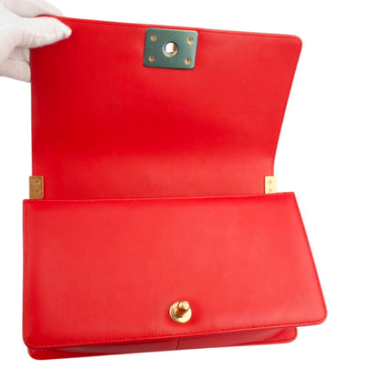 Chanel Boy Red Phyton Leather Limited Edition Bag