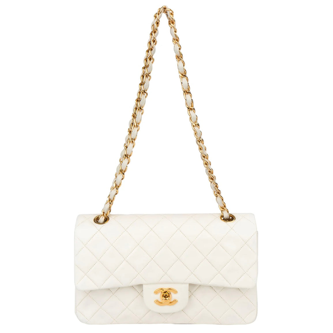 Chanel Quilted Lambskin 24K Small Double Flap Crossbody Bag