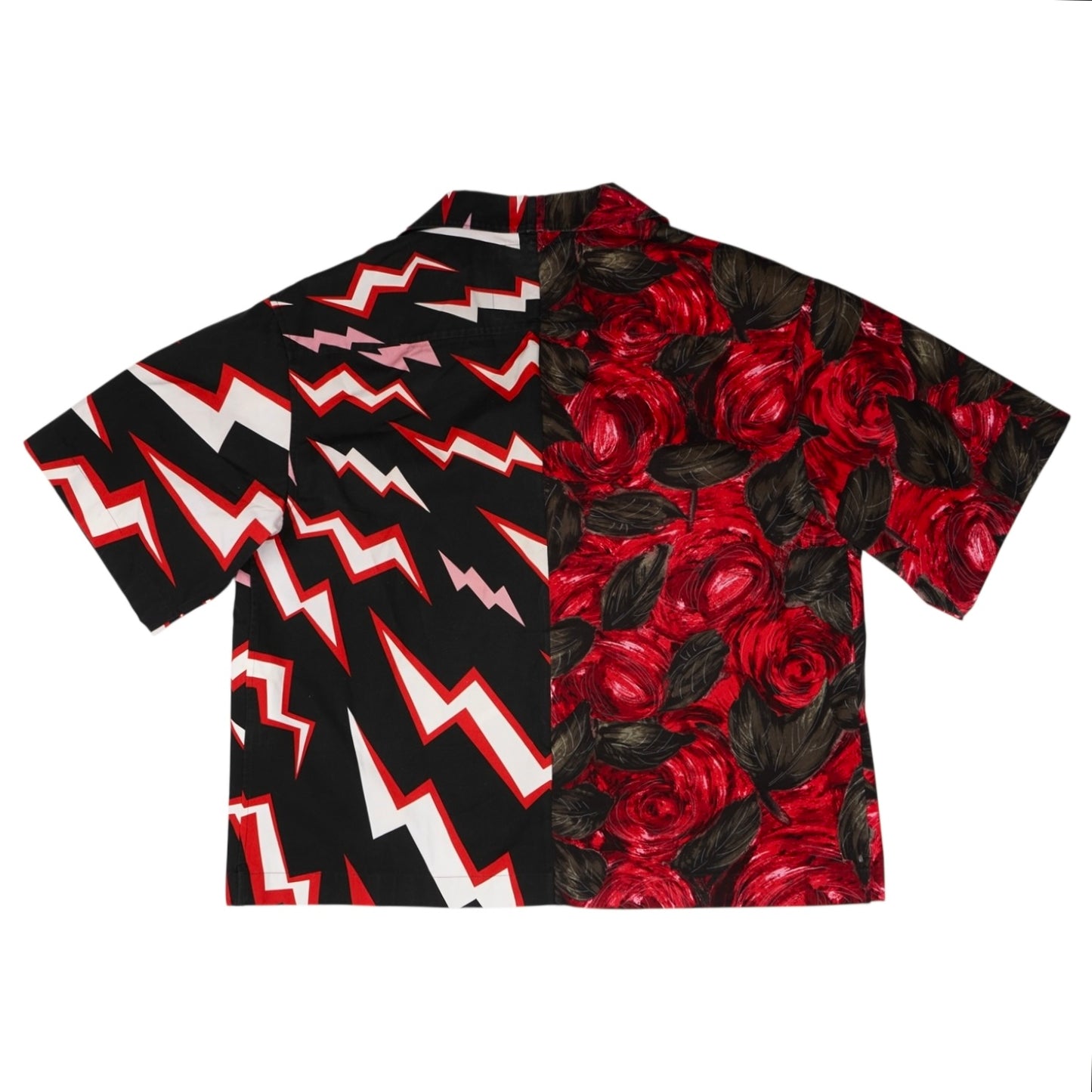 Prada FW19 Red Double Match Split Bowling Shirt