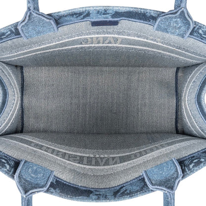 Christian Dior Denim Paisley Flower Tang Medium Book Tote Handbag