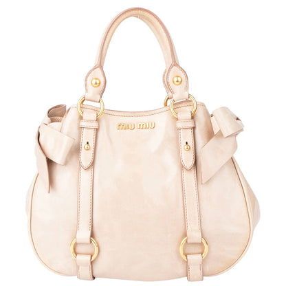 Miu Miu Rose Leather City Handbag