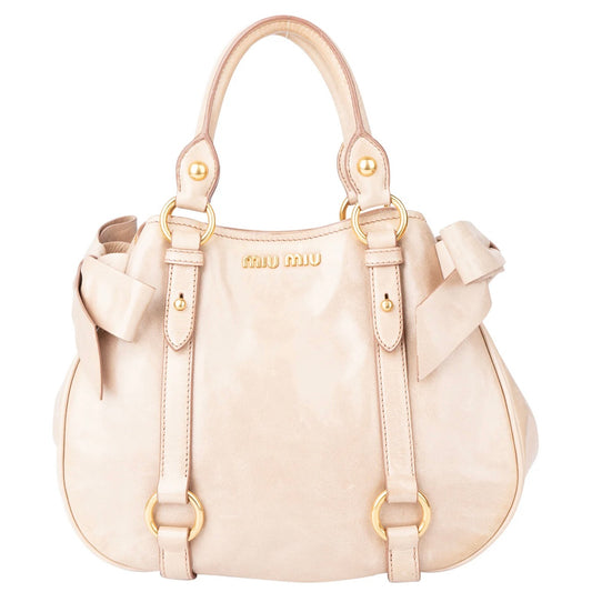 Miu Miu Rose Leather City Handbag