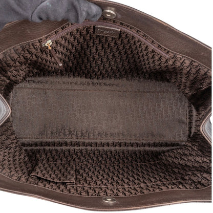 Christian Dior Quilted Cannage Leather D Buckle Shopping Tote Handbag