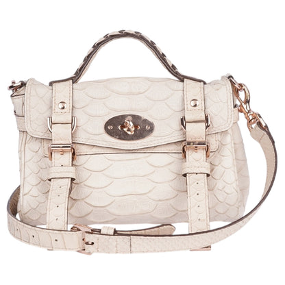 Mulberry Beige Python Embossed Leather Alexa Shoulder Bag