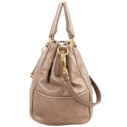 Prada Vitello Shine Leather Bauletto Handbag