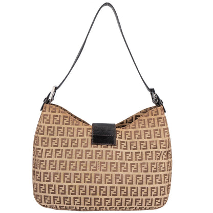 Fendi FF Monogram Baguette Buckle Shoulder Bag