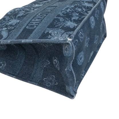 Christian Dior Denim Paisley Flower Tang Medium Book Tote Handbag