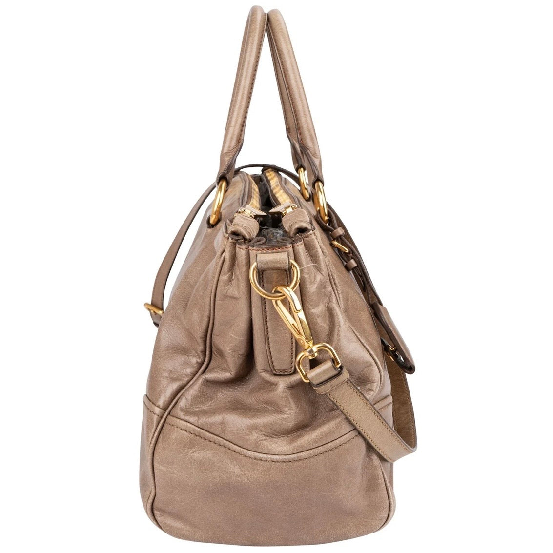 Miu Miu Vitello Lux Leather Bowler Handbag