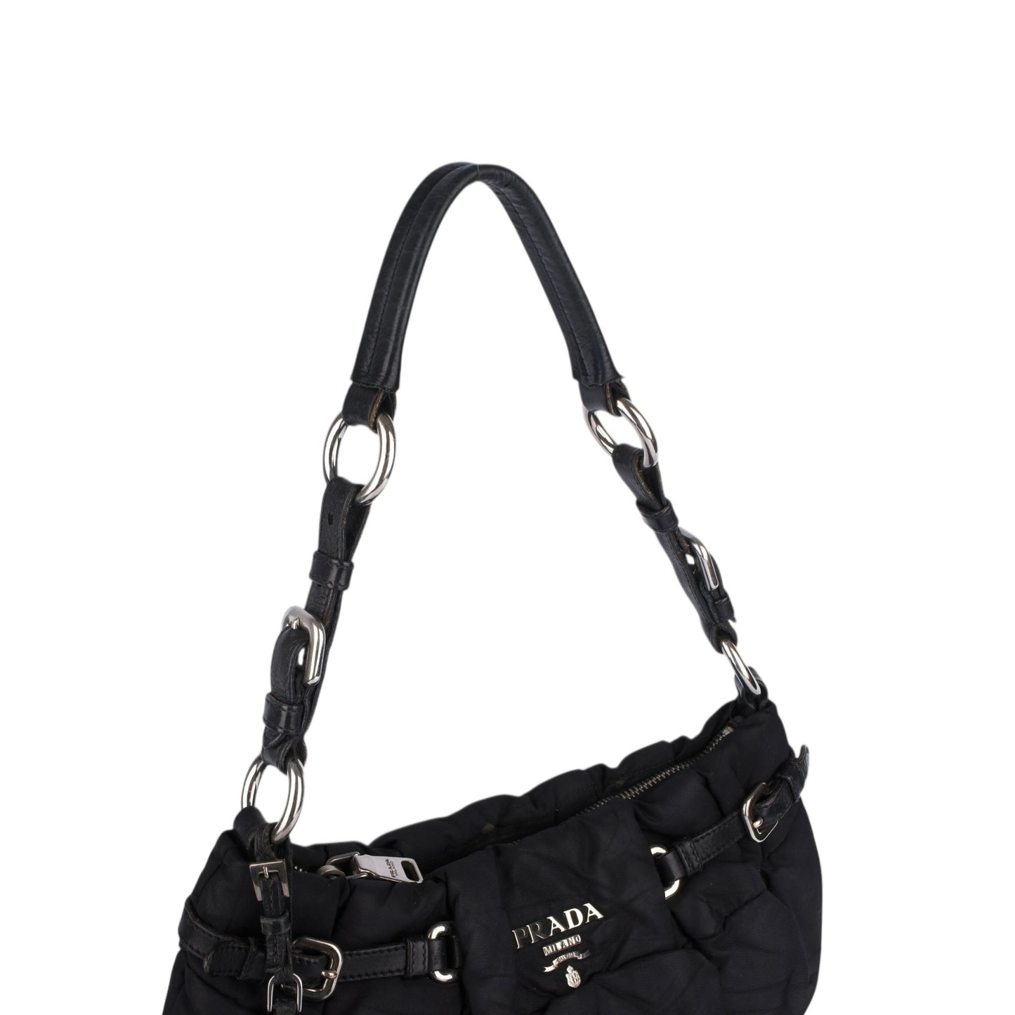 Prada Black Nylon Puffer Shoulder Bag