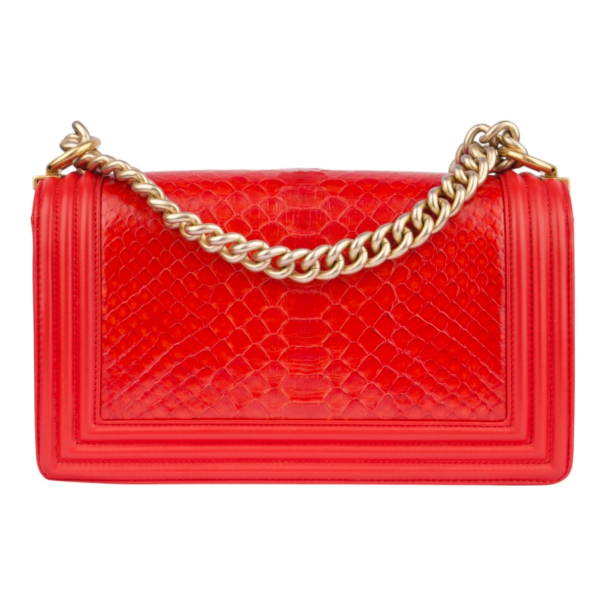 Chanel Boy Red Phyton Leather Limited Edition Bag