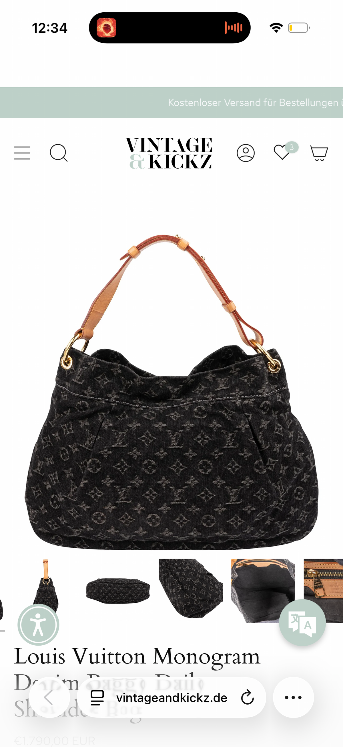 Louis Vuitton Monogram Denim Baggy Daily Shoulder Bag