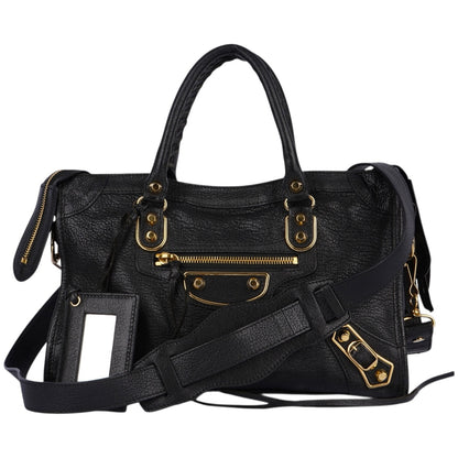 Balenciaga Black Leather New Collection City Handbag