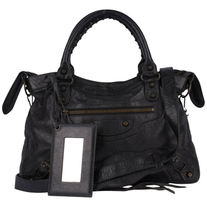 Balenciaga Black Leather City Handbag