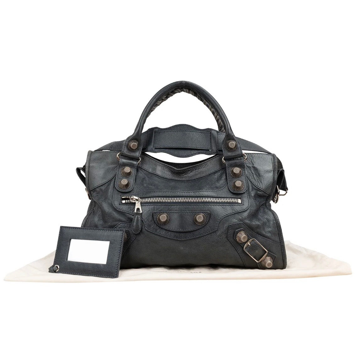 Balenciaga Dark Grey Arena Leather Classic City Handbag