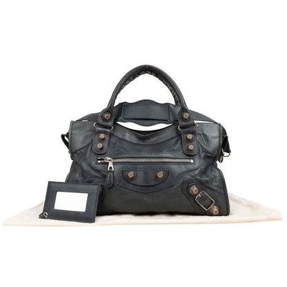 Balenciaga Dark Grey Arena Leather Classic City Handbag