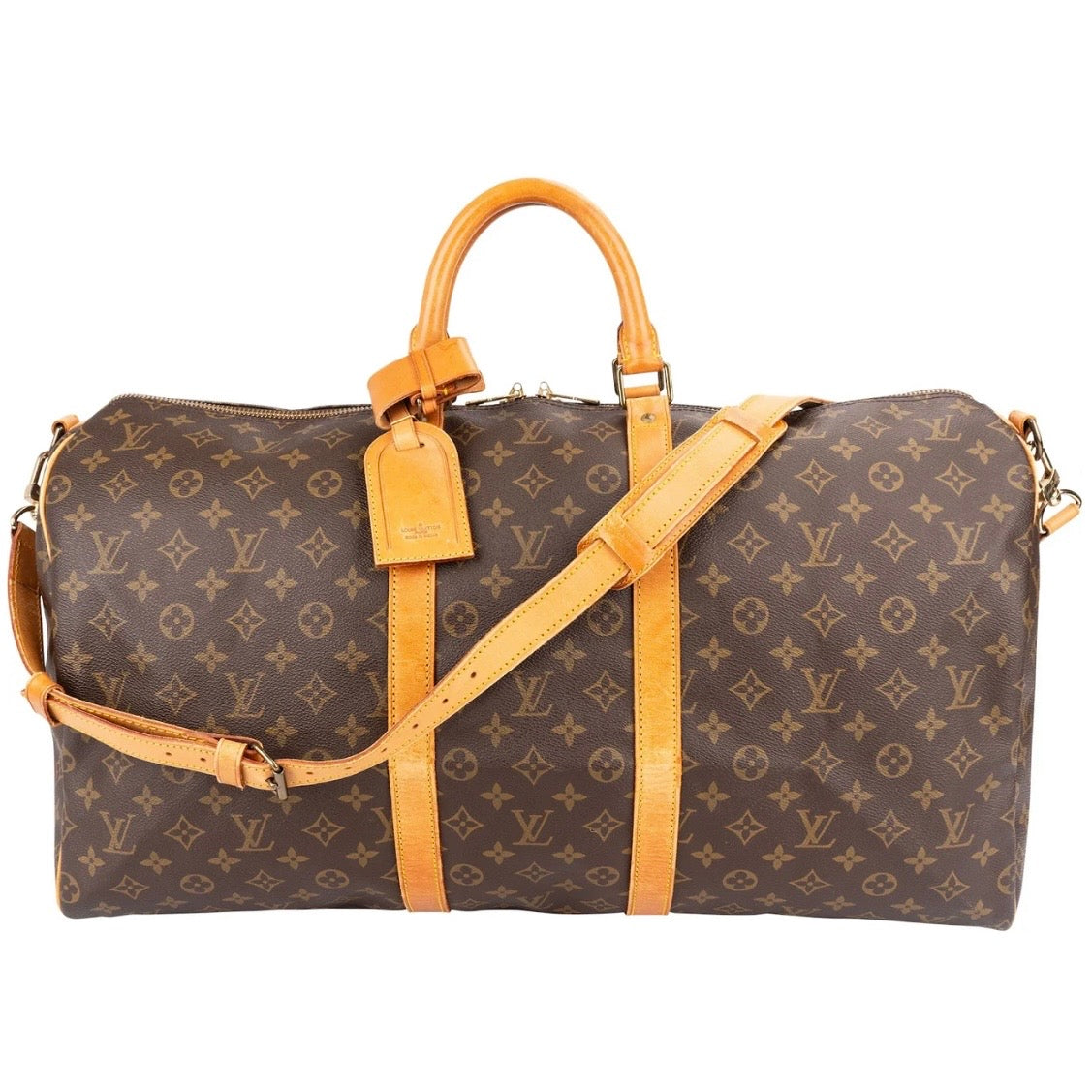Louis Vuitton Monogram Canvas Keepall 55 Shoulder Travel Bag