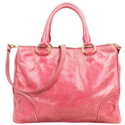 Prada Pink Vitello Lux Shine
Leather Tote Handbag