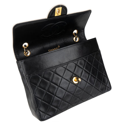 Chanel Quilted Lambskin 24K Gold Bicolor Single Flap Crossbody Bag