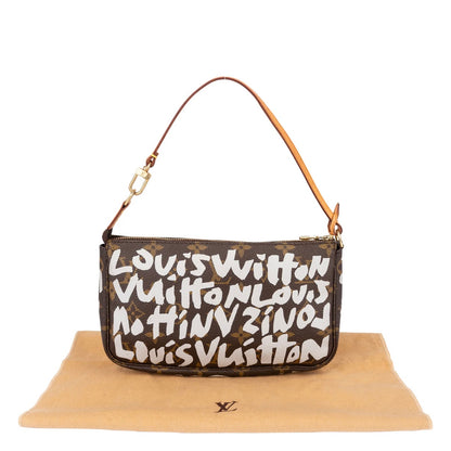 Louis Vuitton Canvas Monogram Graffiti Pochette Handbag