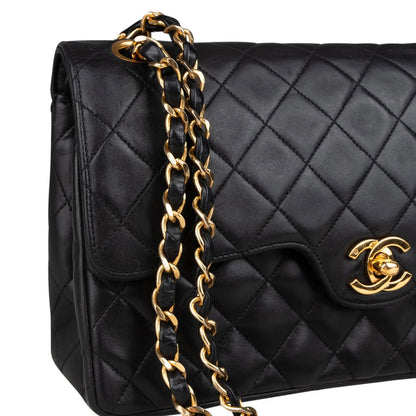Chanel Quilted Lambskin 24K Gold Medium Double Flap Crossbody Bag